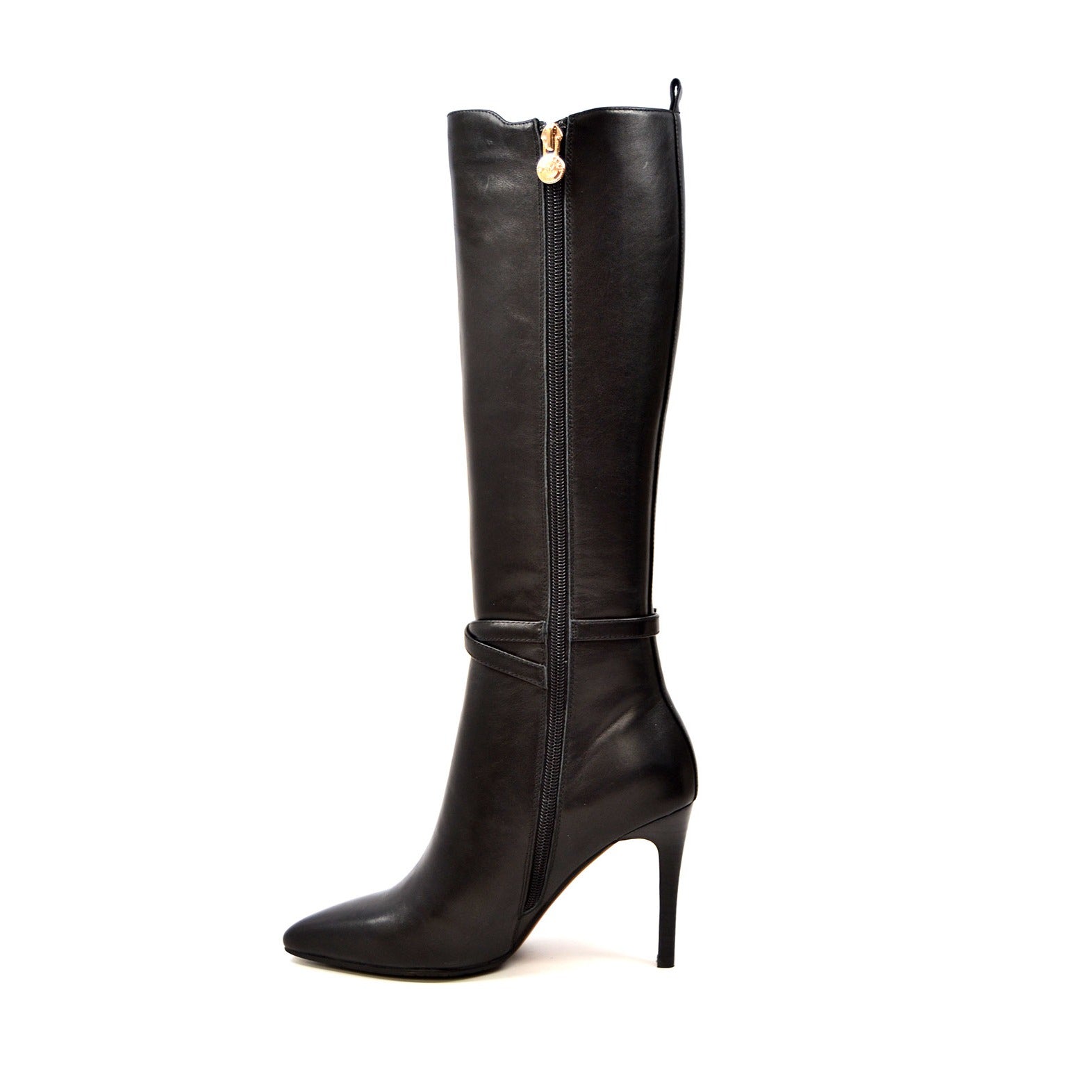 SoleiMani Noosh Leather Narrow Calf Heel Dress Boots – Slim Calf Boots